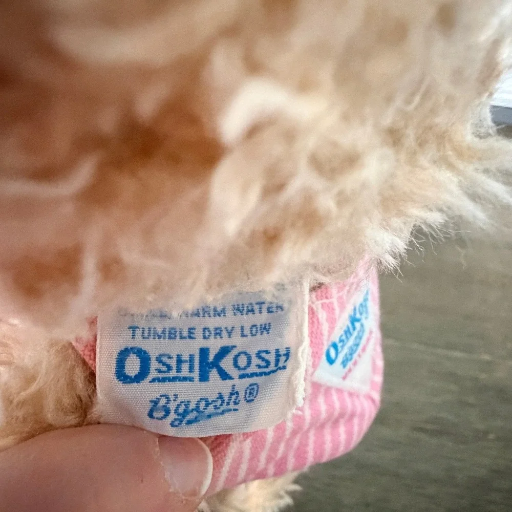Vintage Eden Osh Kosh B'Gosh Plush‎ Bear with Pink Striped Overalls